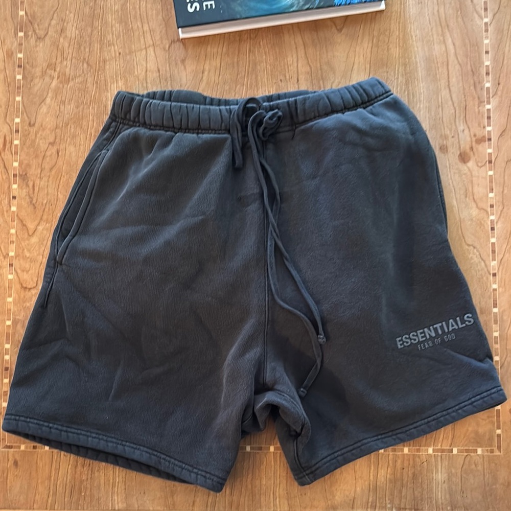 Essentials Black Athletic Shorts with Elastic Waistband